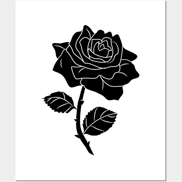 Black Rose Wall Art by PorcelainRose